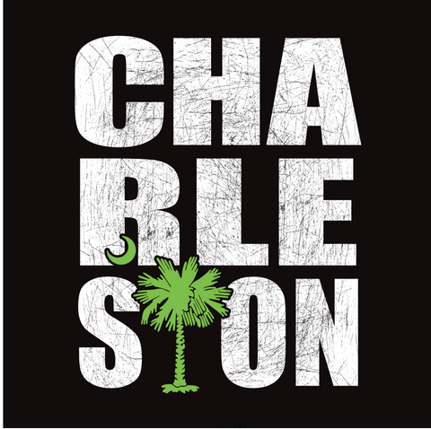 Charleston Stacked Decal Black