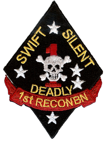 USMC 1st Recon Battalion Swift Silent Deadly Embroidery Patch