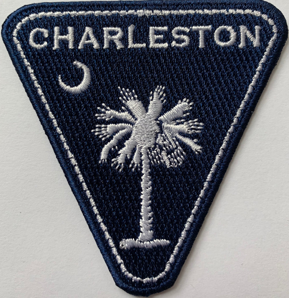 Charleston SC with Palm and moon Triangle embroidery patch