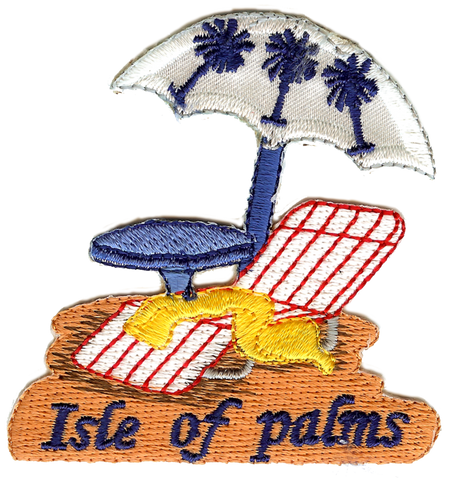 Isle of Palms SC Palmetto Beach Chair Embroidery Patch